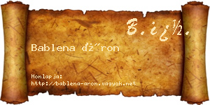 Bablena Áron névjegykártya