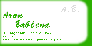 aron bablena business card